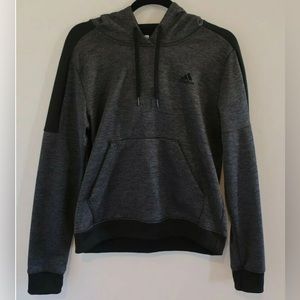 Adidas Womens Team Issue Fleece Pullover Hoodie Logo Gray Black Medium CF0075
